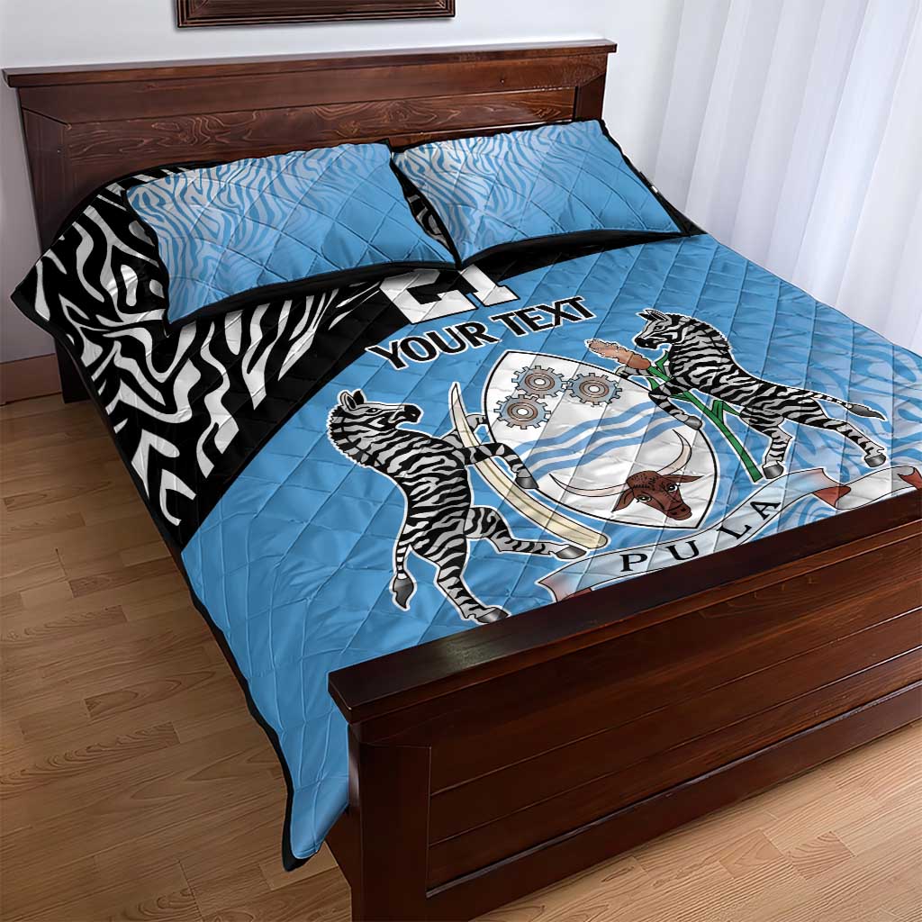 Botswana Cricket Custom Quilt Bed Set Baggy Blues African Zebra Skins Pattern LT9