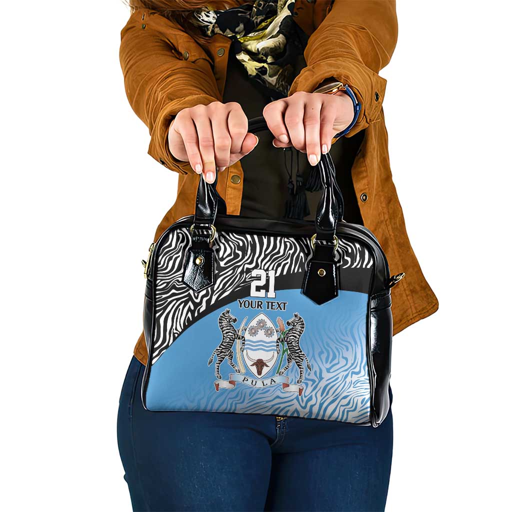 Botswana Cricket Custom Shoulder Handbag Baggy Blues Zebra Skins Pattern LT9