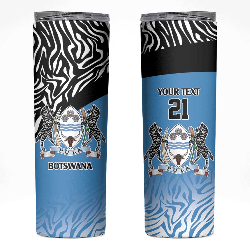 Botswana Cricket Custom Skinny Tumbler Baggy Blues African Zebra Skins Pattern LT9