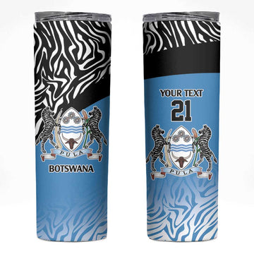 Botswana Cricket Custom Skinny Tumbler Baggy Blues African Zebra Skins Pattern LT9