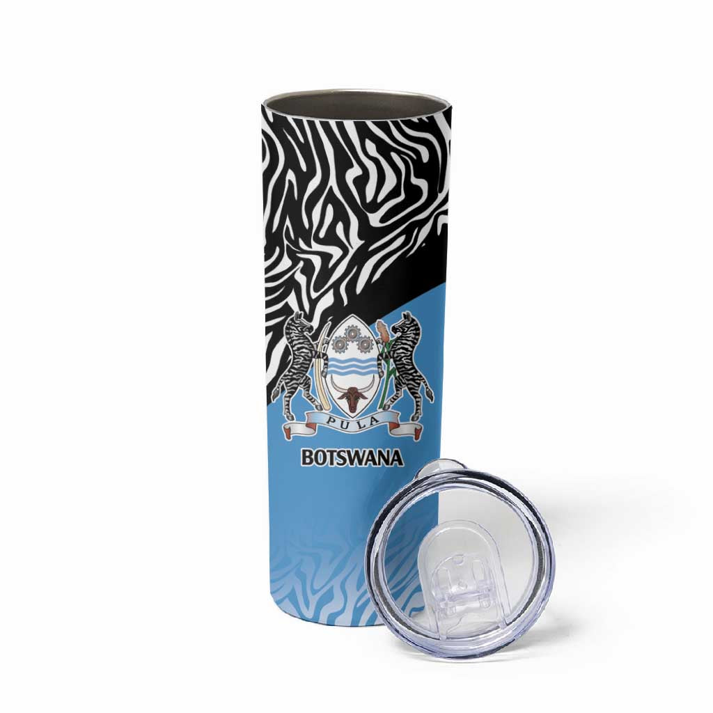 Botswana Cricket Custom Skinny Tumbler Baggy Blues African Zebra Skins Pattern LT9