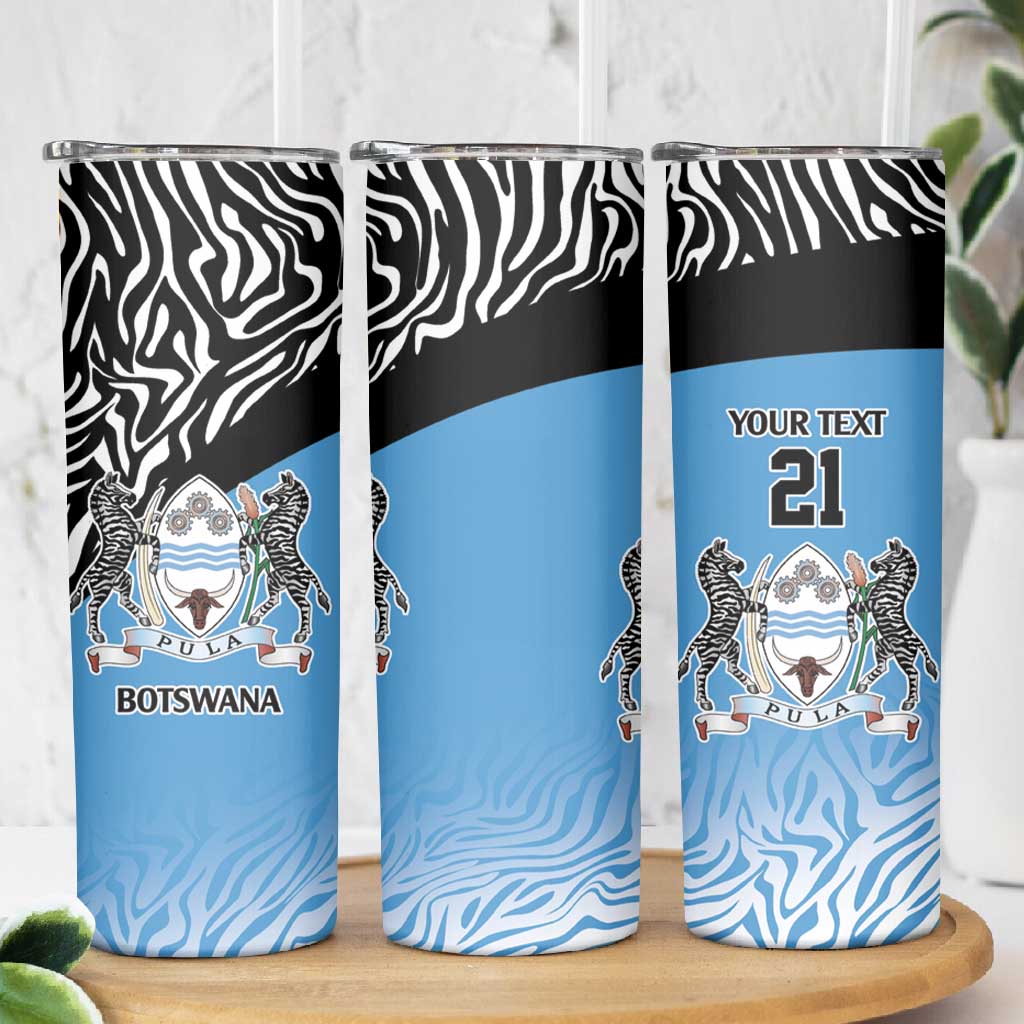 Botswana Cricket Custom Skinny Tumbler Baggy Blues African Zebra Skins Pattern LT9