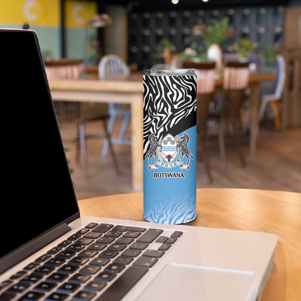Botswana Cricket Custom Skinny Tumbler Baggy Blues African Zebra Skins Pattern LT9