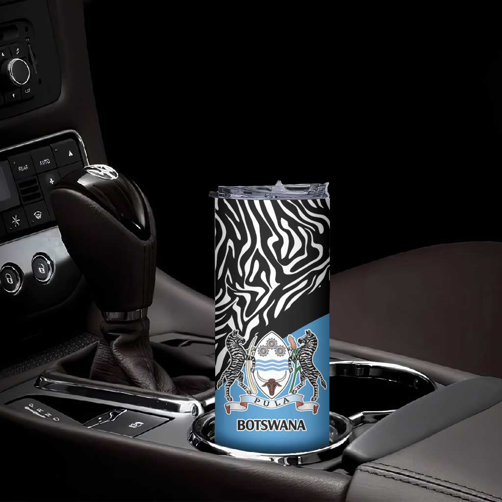 Botswana Cricket Custom Skinny Tumbler Baggy Blues African Zebra Skins Pattern LT9