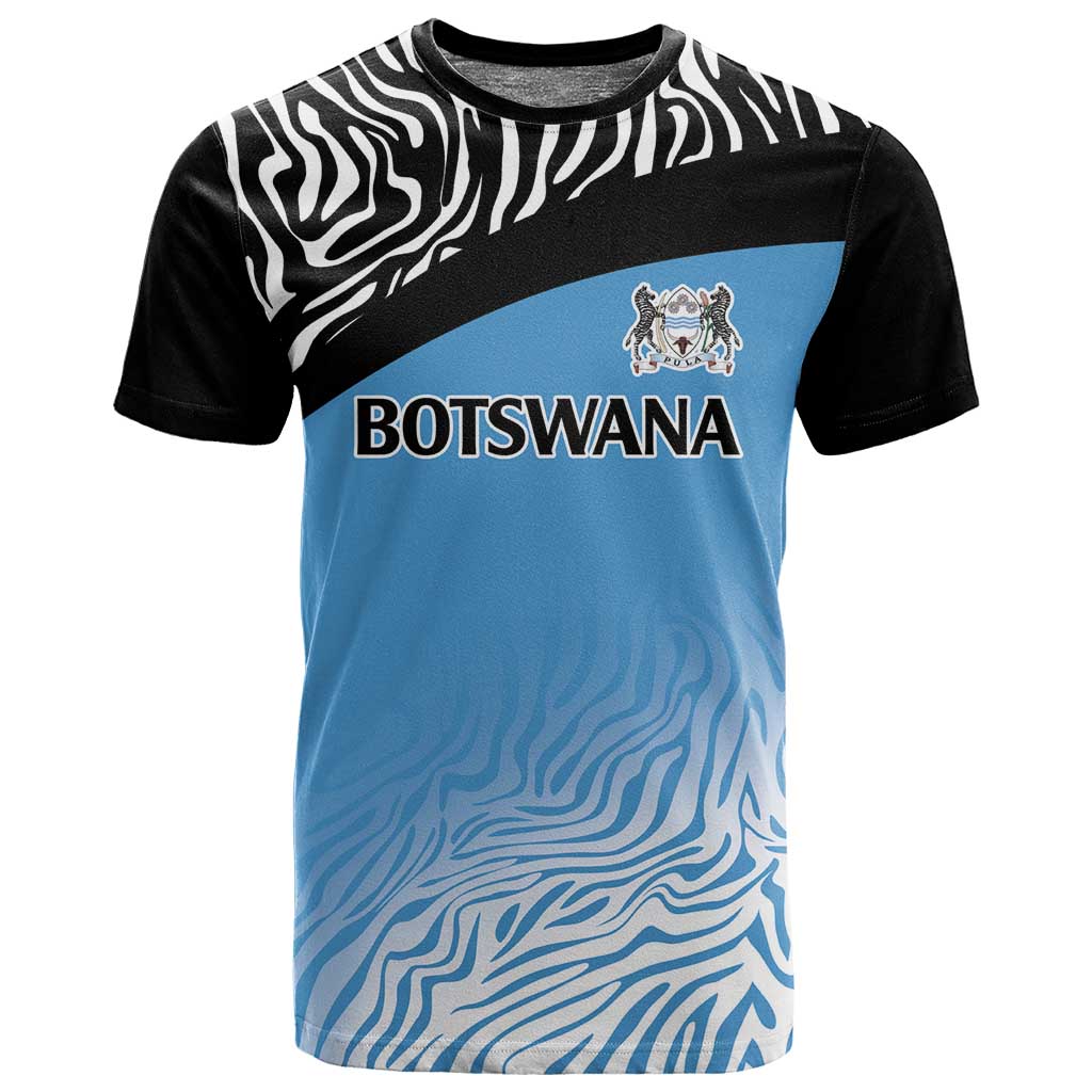 Botswana Cricket Custom T shirt Baggy Blues African Zebra Skins Pattern LT9