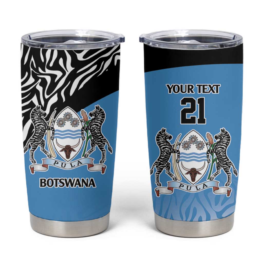 Botswana Cricket Custom Tumbler Cup Baggy Blues African Zebra Skins Pattern LT9
