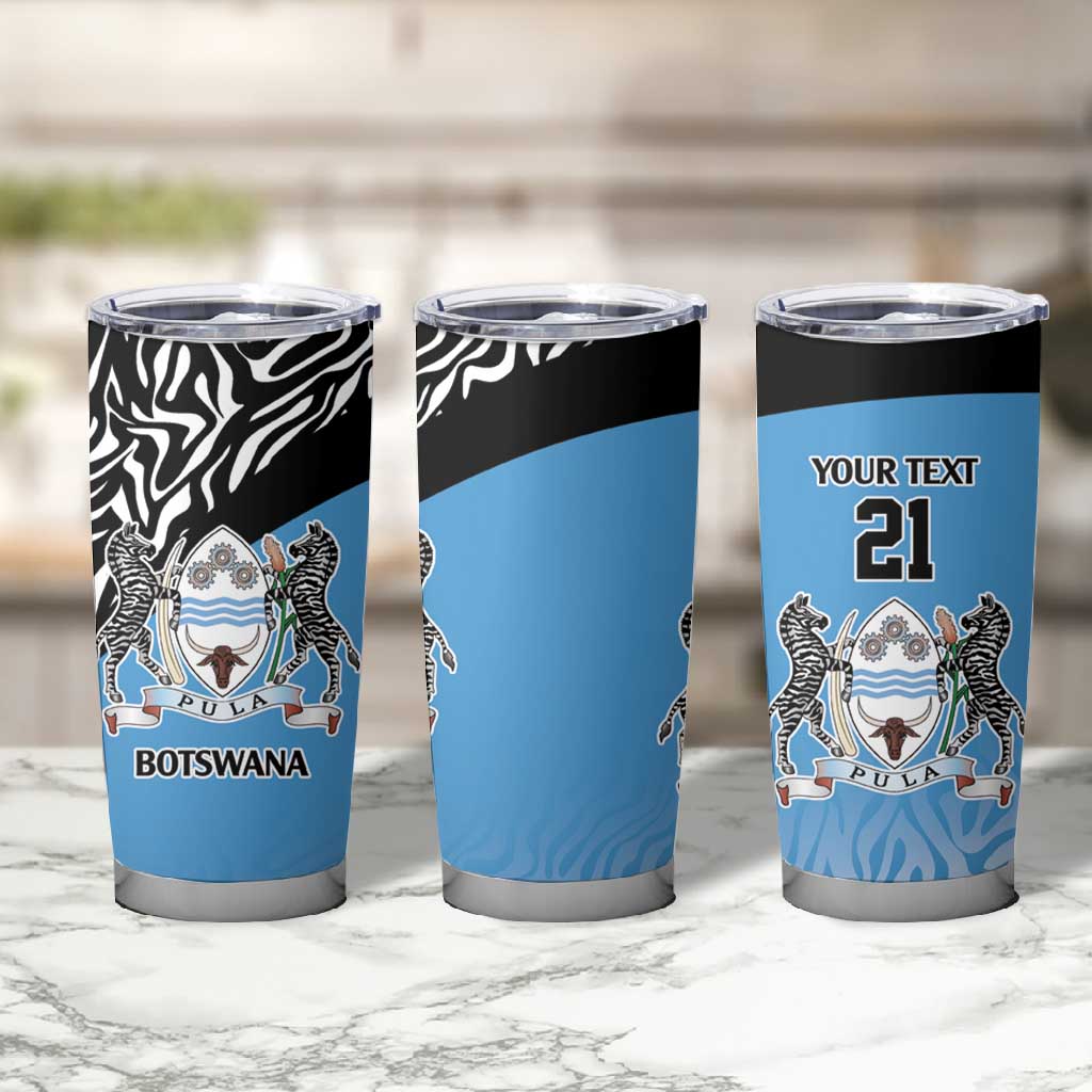 Botswana Cricket Custom Tumbler Cup Baggy Blues African Zebra Skins Pattern LT9