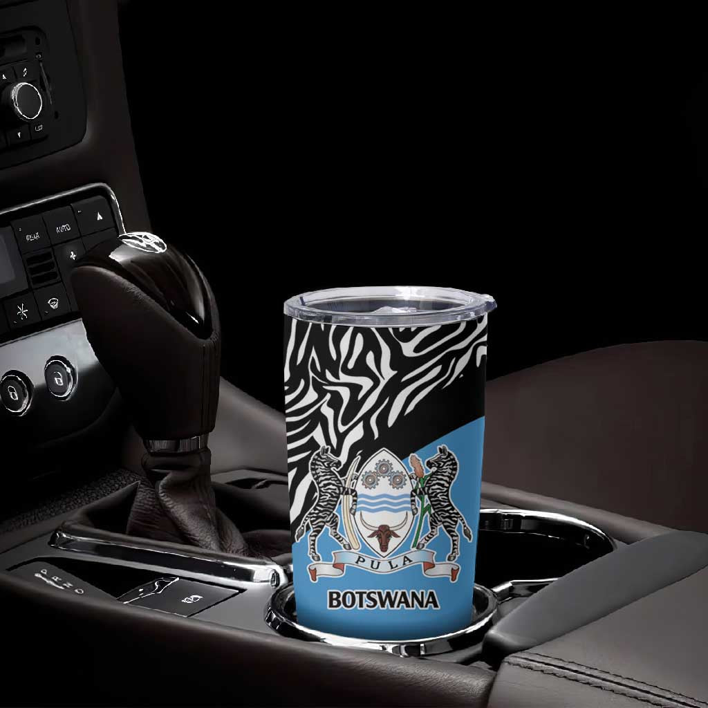 Botswana Cricket Custom Tumbler Cup Baggy Blues African Zebra Skins Pattern LT9