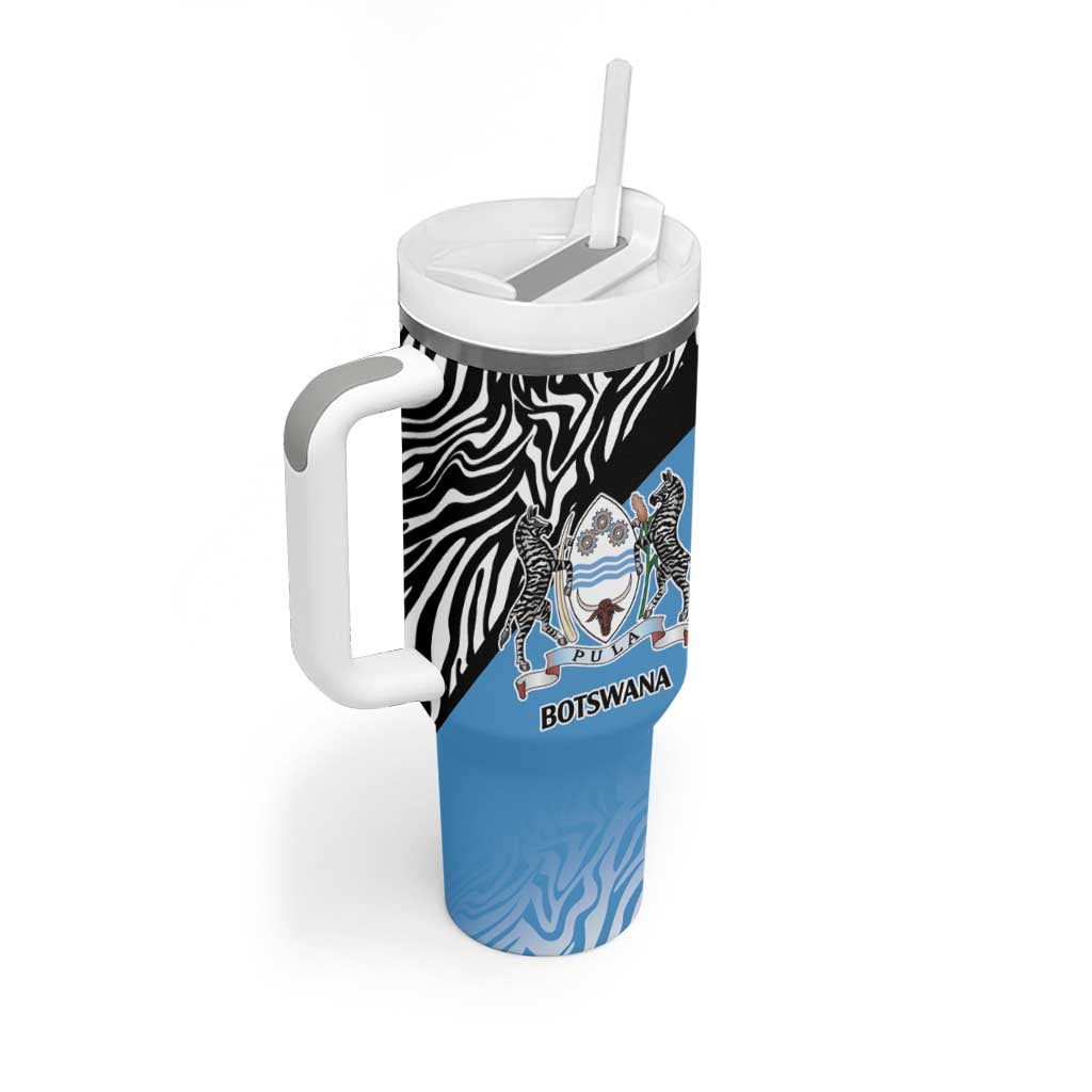 Botswana Cricket Custom Tumbler With Handle Baggy Blues African Zebra Skins Pattern LT9