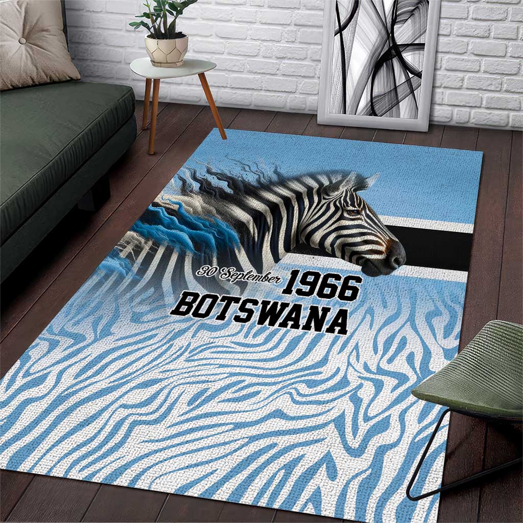 Botswana Independence Day 1966 Area Rug Tribal African Zebra Skins Pattern LT9