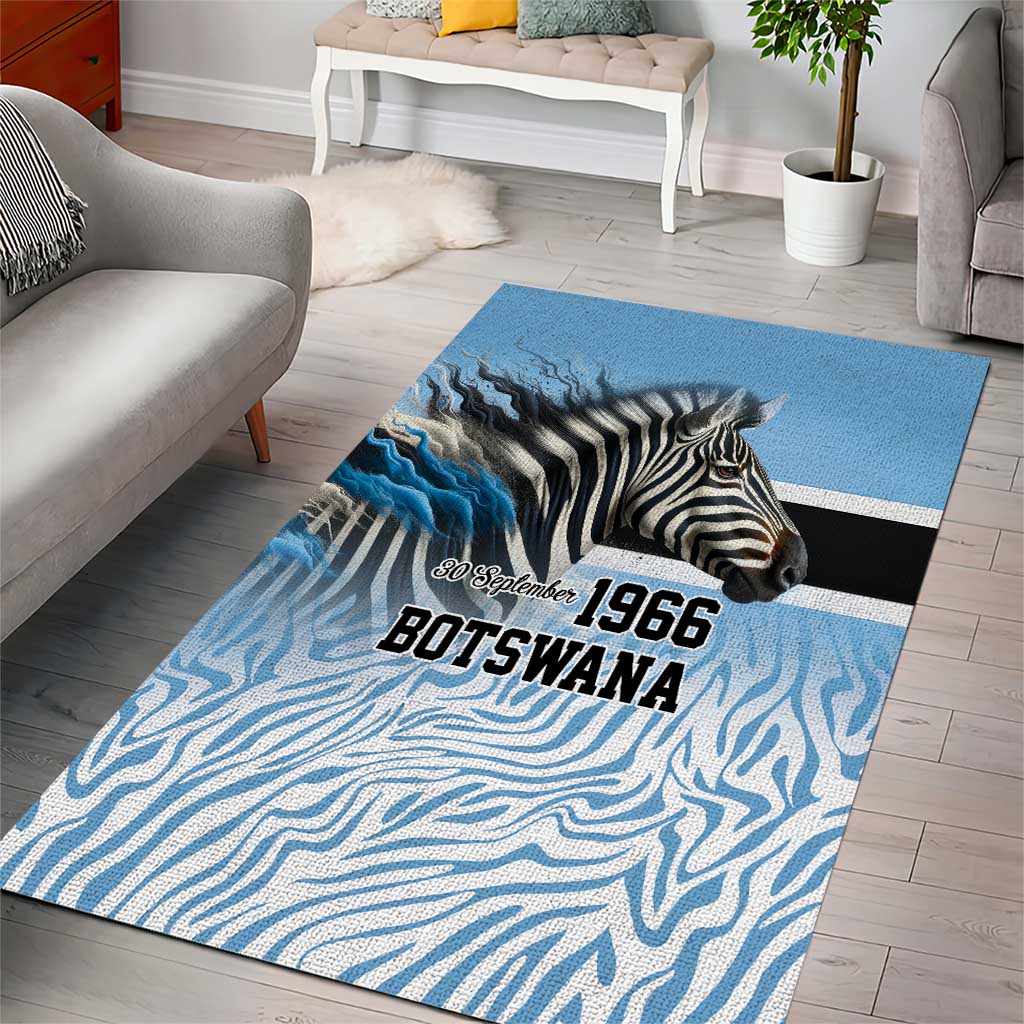 Botswana Independence Day 1966 Area Rug Tribal African Zebra Skins Pattern LT9