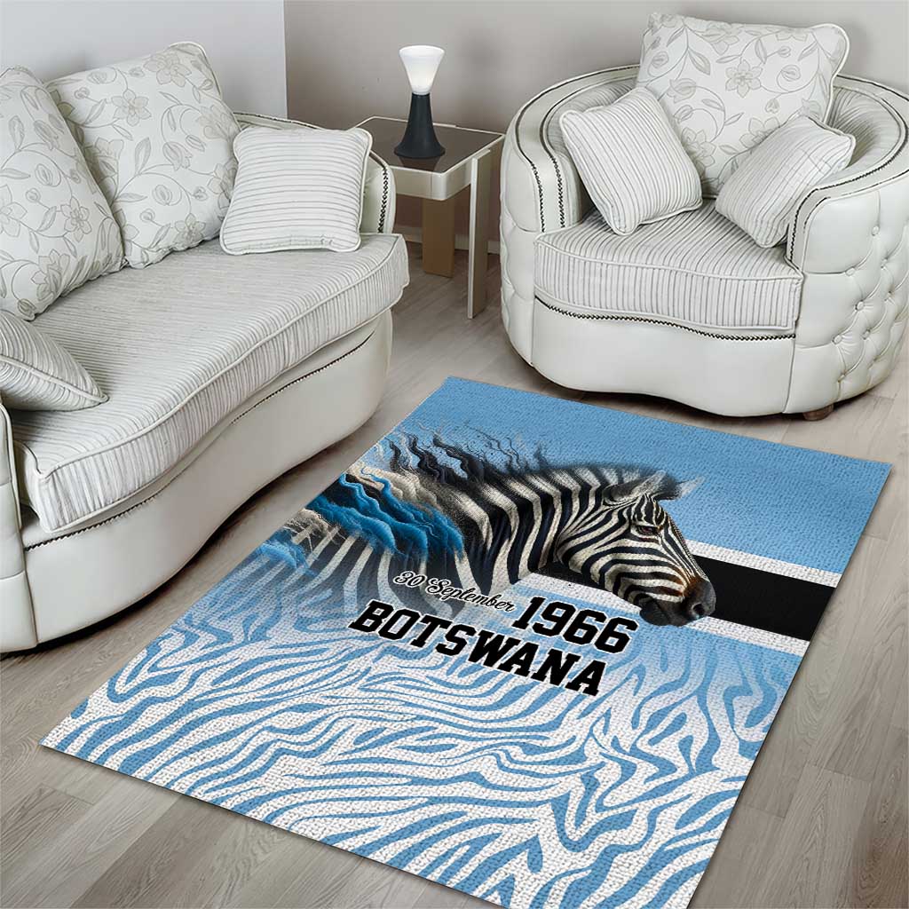 Botswana Independence Day 1966 Area Rug Tribal African Zebra Skins Pattern LT9
