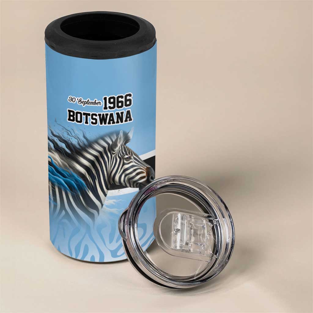 Botswana Independence Day 1966 4 in 1 Can Cooler Tumbler Tribal African Zebra Skins Pattern LT9
