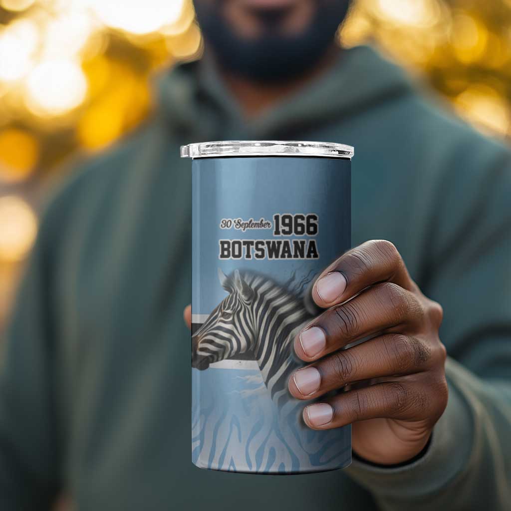 Botswana Independence Day 1966 4 in 1 Can Cooler Tumbler Tribal African Zebra Skins Pattern LT9