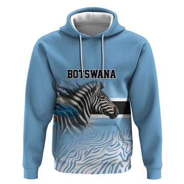 Botswana Independence Day 1966 Hoodie Tribal Zebra Skins Pattern LT9
