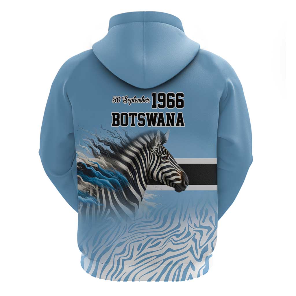 Botswana Independence Day 1966 Hoodie Tribal Zebra Skins Pattern LT9