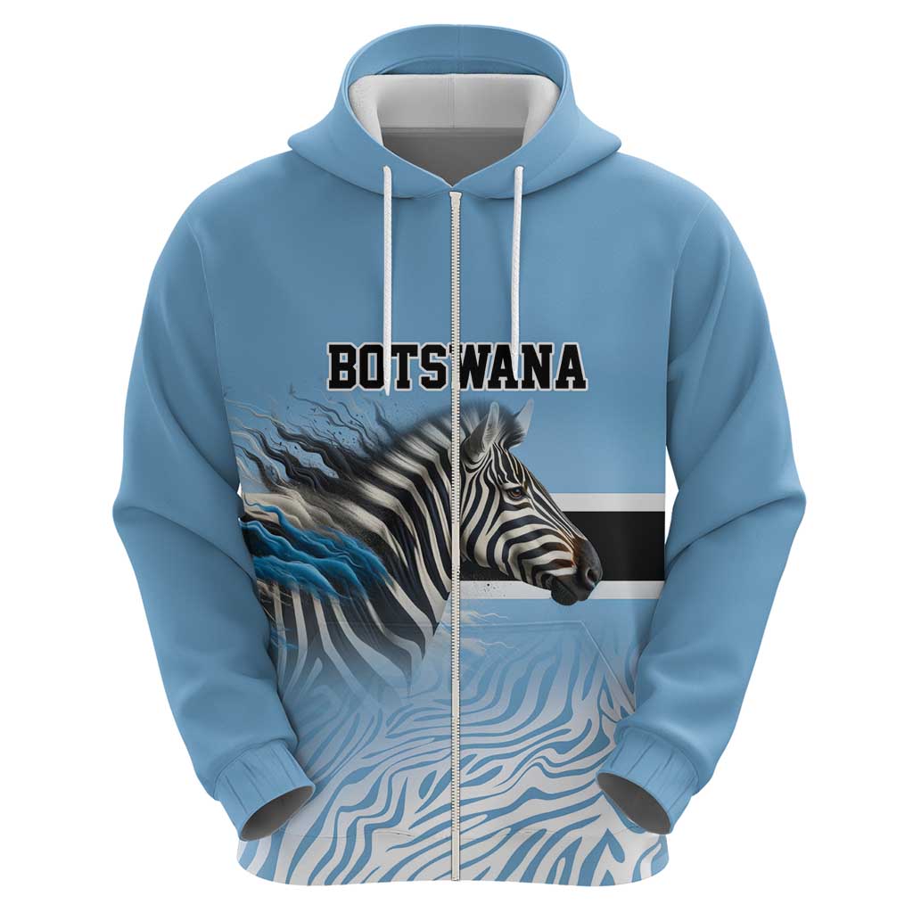 Botswana Independence Day 1966 Hoodie Tribal Zebra Skins Pattern LT9