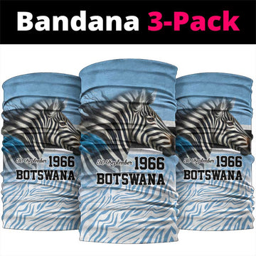 Botswana Independence Day 1966 Neck Gaiter Tribal Zebra Skins Pattern LT9