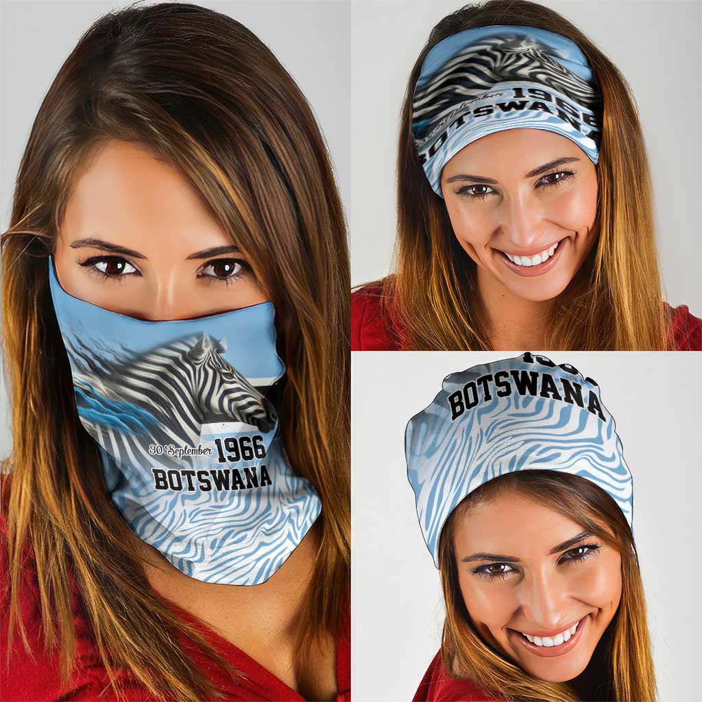 Botswana Independence Day 1966 Neck Gaiter Tribal Zebra Skins Pattern LT9