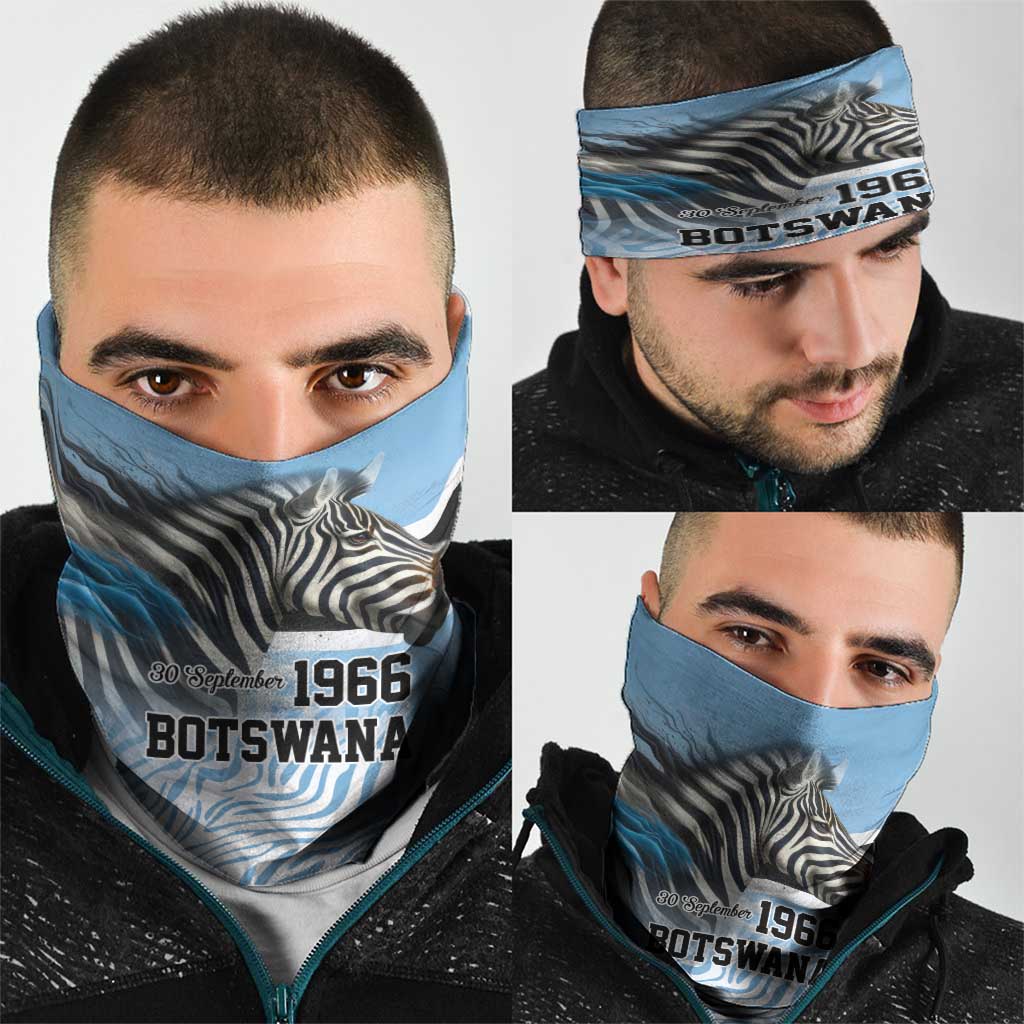 Botswana Independence Day 1966 Neck Gaiter Tribal Zebra Skins Pattern LT9