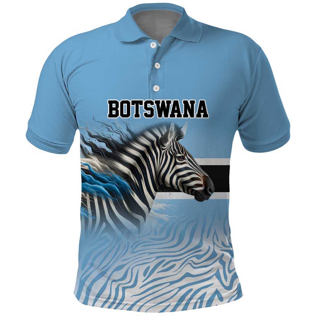 Botswana Independence Day 1966 Polo Shirt Tribal Zebra Skins Pattern LT9