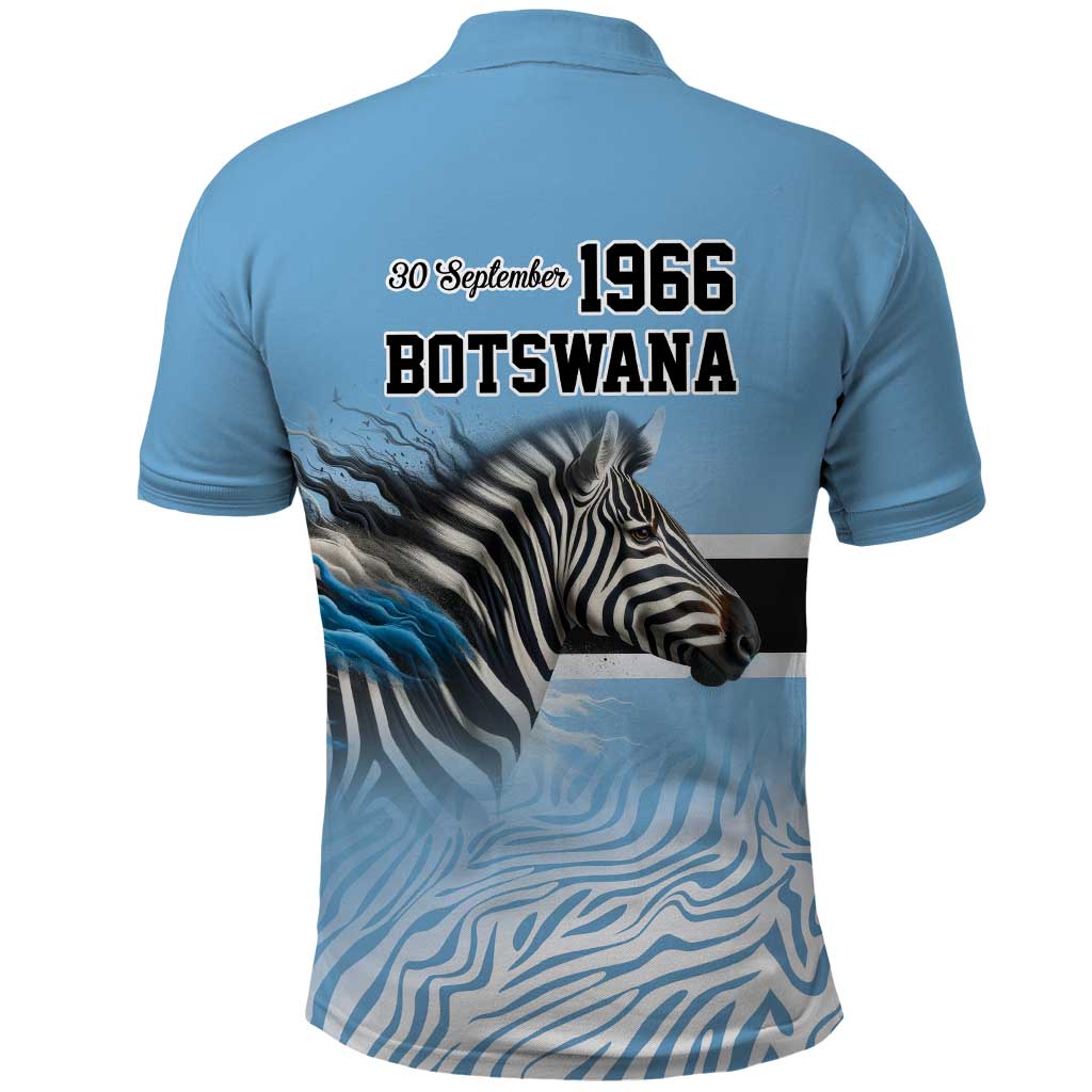 Botswana Independence Day 1966 Polo Shirt Tribal Zebra Skins Pattern LT9