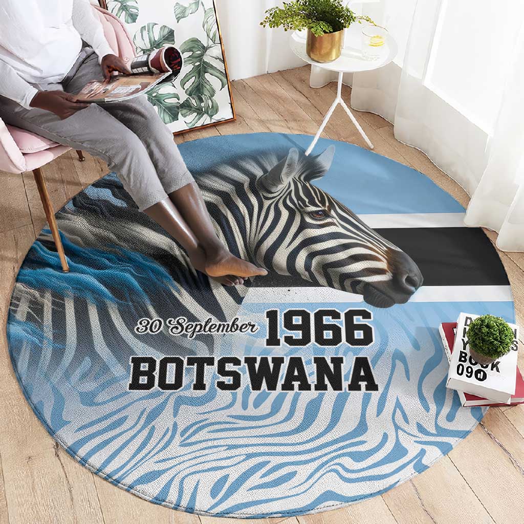 Botswana Independence Day 1966 Round Carpet Tribal African Zebra Skins Pattern LT9