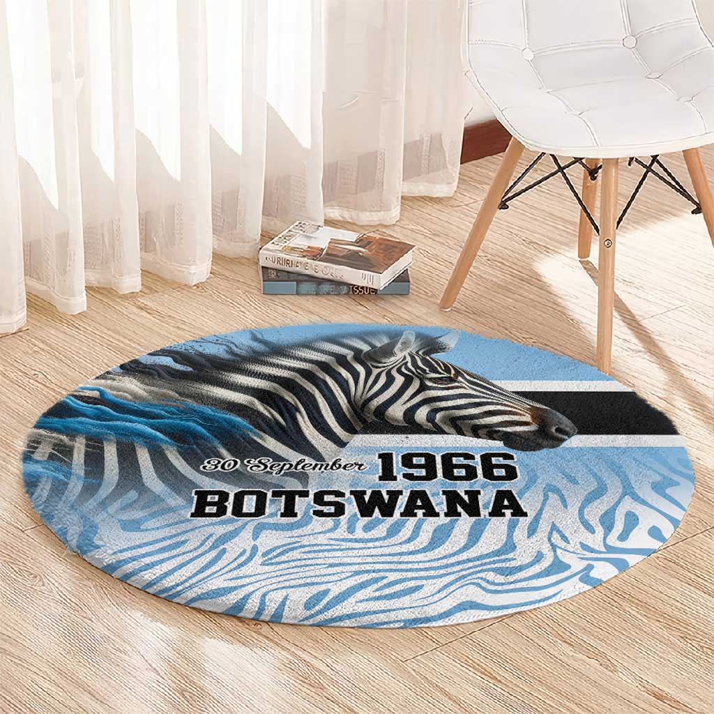 Botswana Independence Day 1966 Round Carpet Tribal African Zebra Skins Pattern LT9
