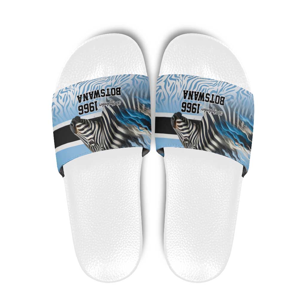 Botswana Independence Day 1966 Slide Sandals Tribal Zebra Skins Pattern LT9