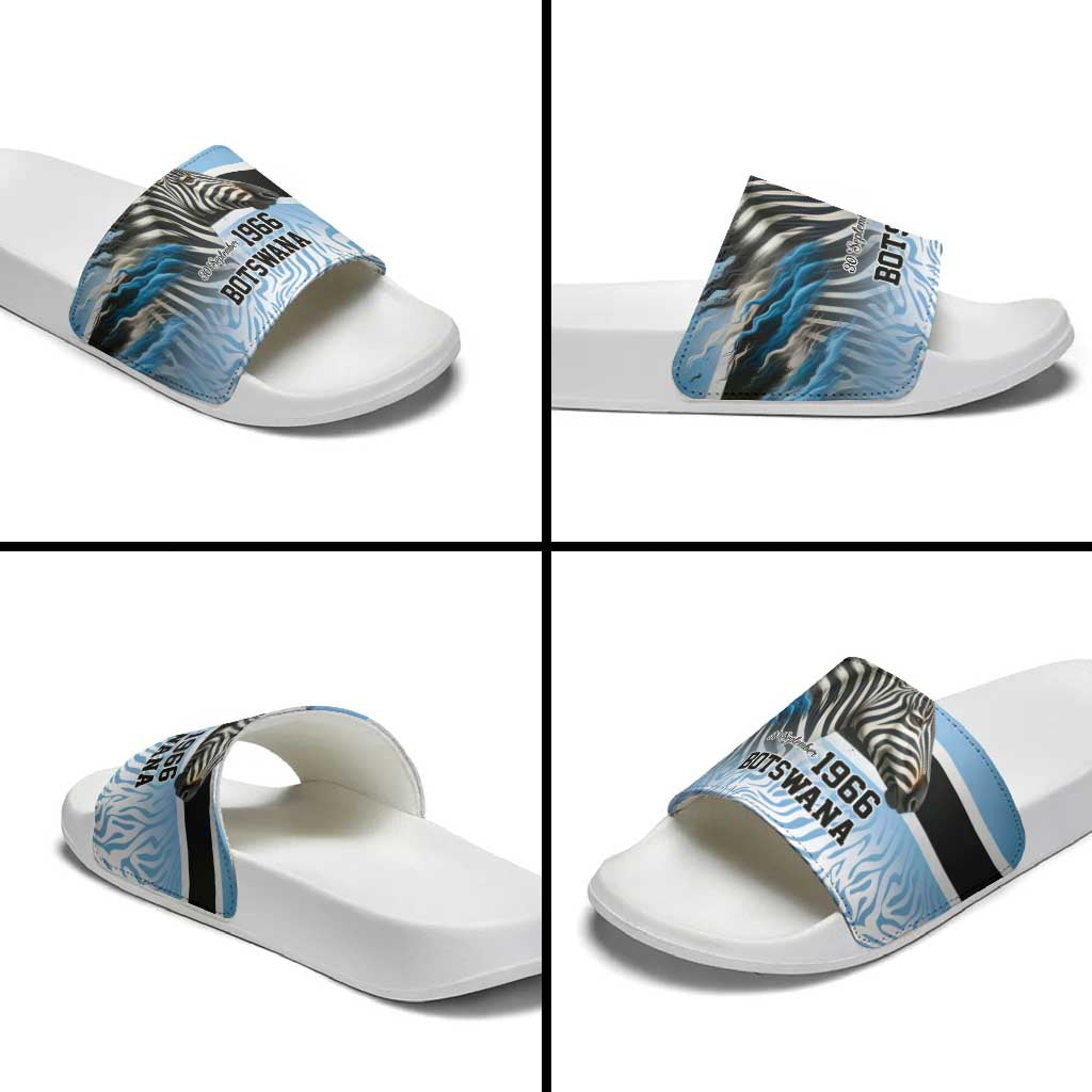 Botswana Independence Day 1966 Slide Sandals Tribal Zebra Skins Pattern LT9