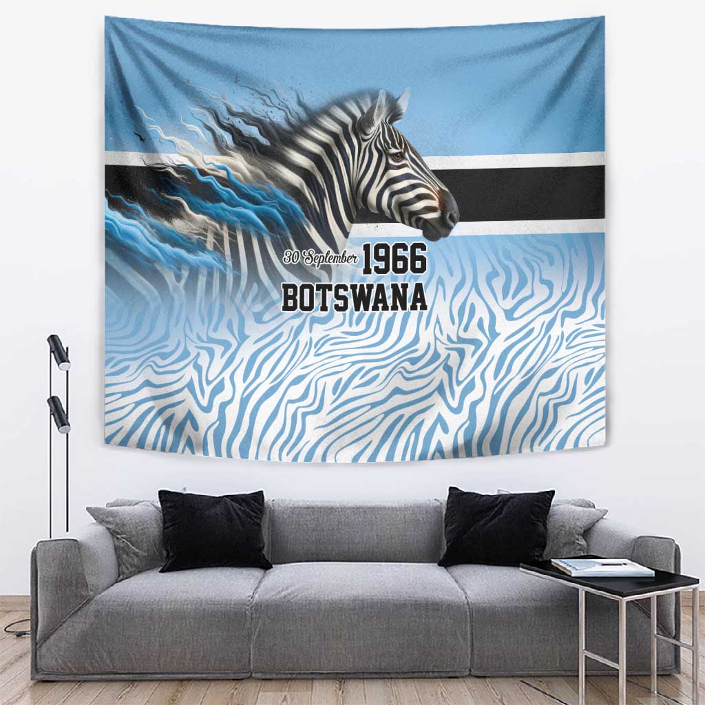 Botswana Independence Day 1966 Tapestry Tribal African Zebra Skins Pattern LT9