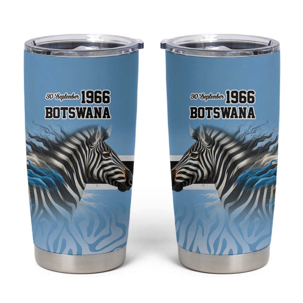 Botswana Independence Day 1966 Tumbler Cup Tribal African Zebra Skins Pattern LT9