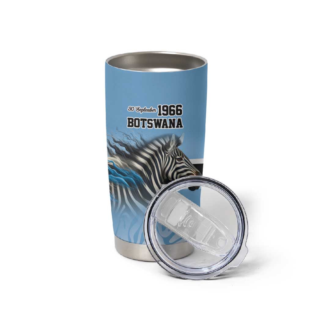Botswana Independence Day 1966 Tumbler Cup Tribal African Zebra Skins Pattern LT9
