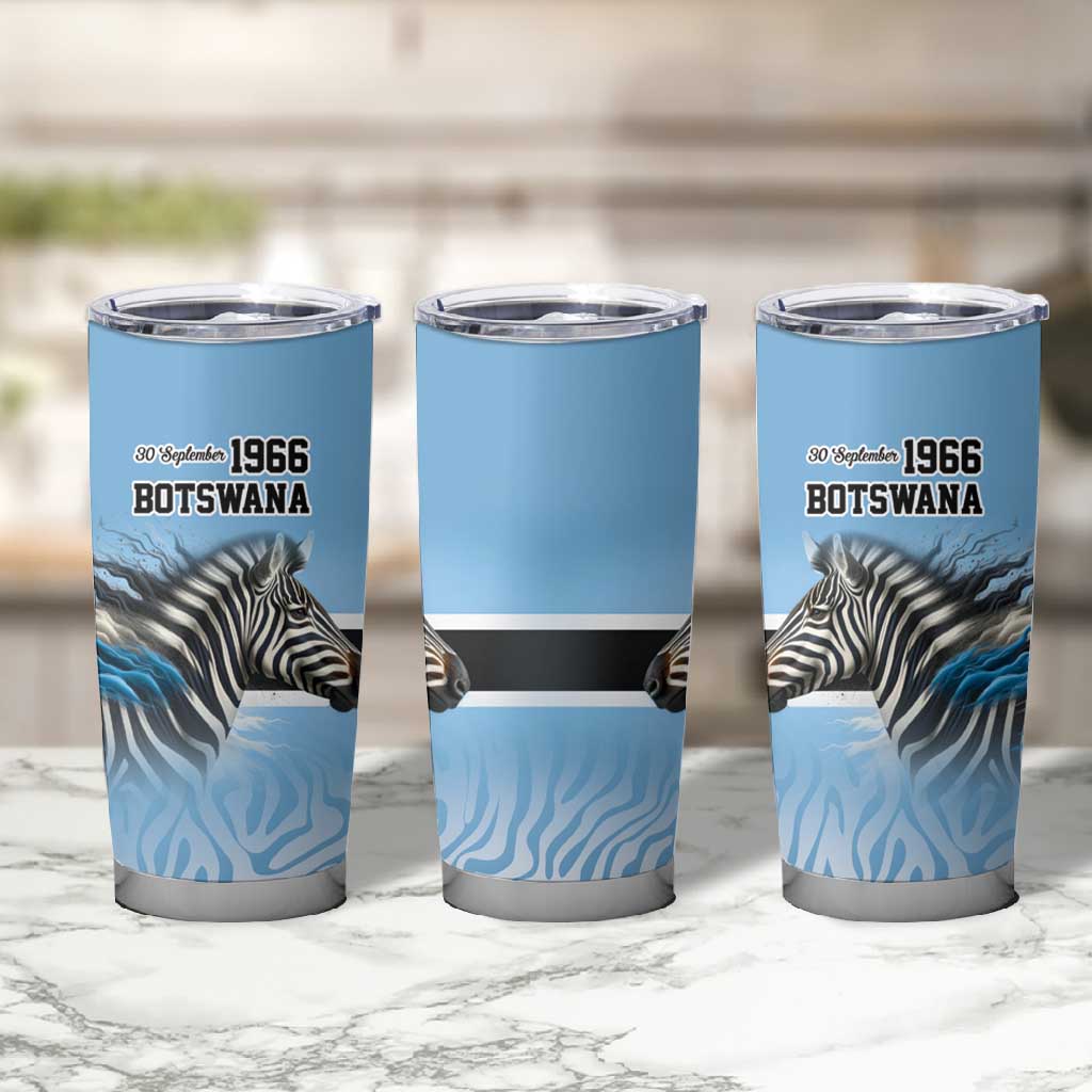 Botswana Independence Day 1966 Tumbler Cup Tribal African Zebra Skins Pattern LT9