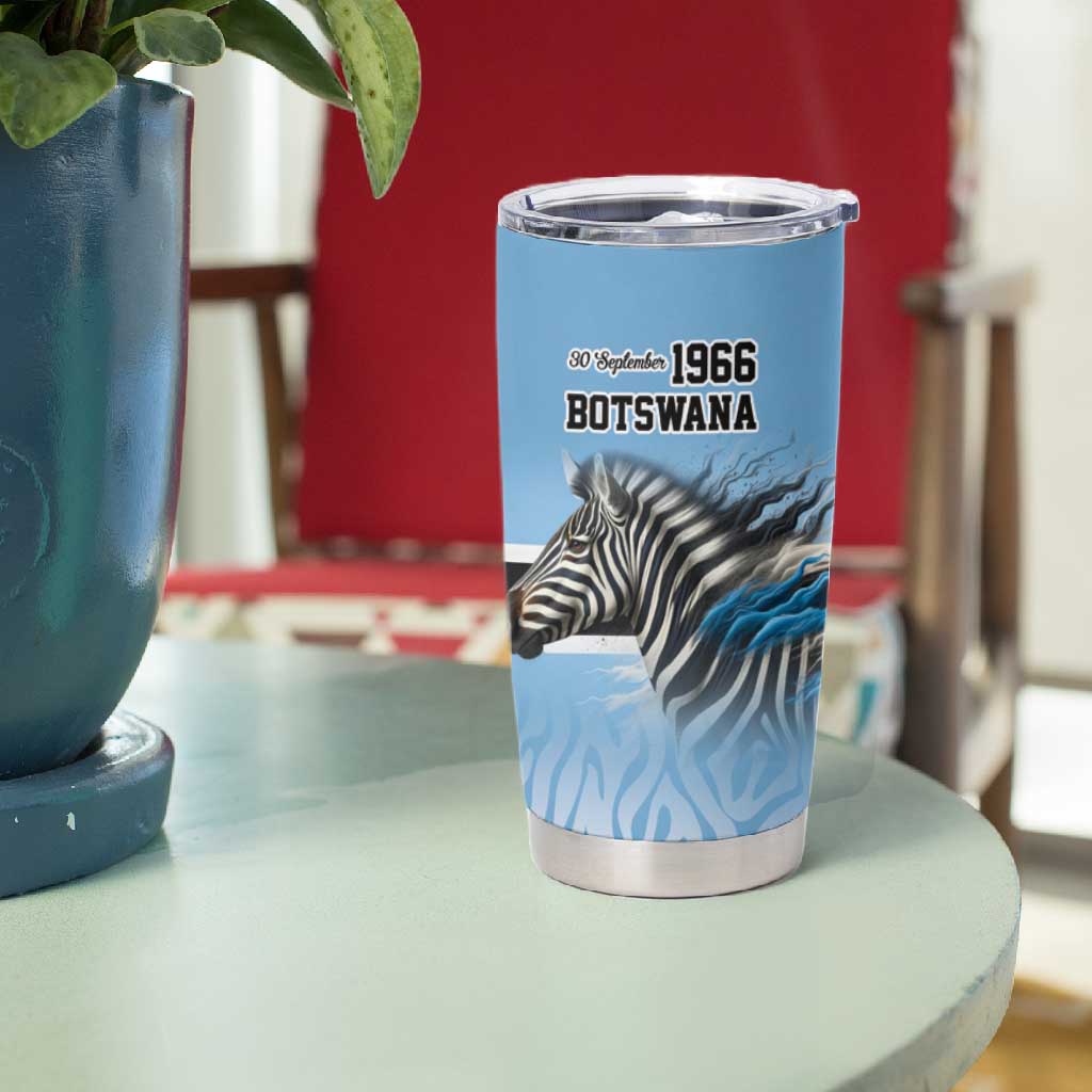 Botswana Independence Day 1966 Tumbler Cup Tribal African Zebra Skins Pattern LT9