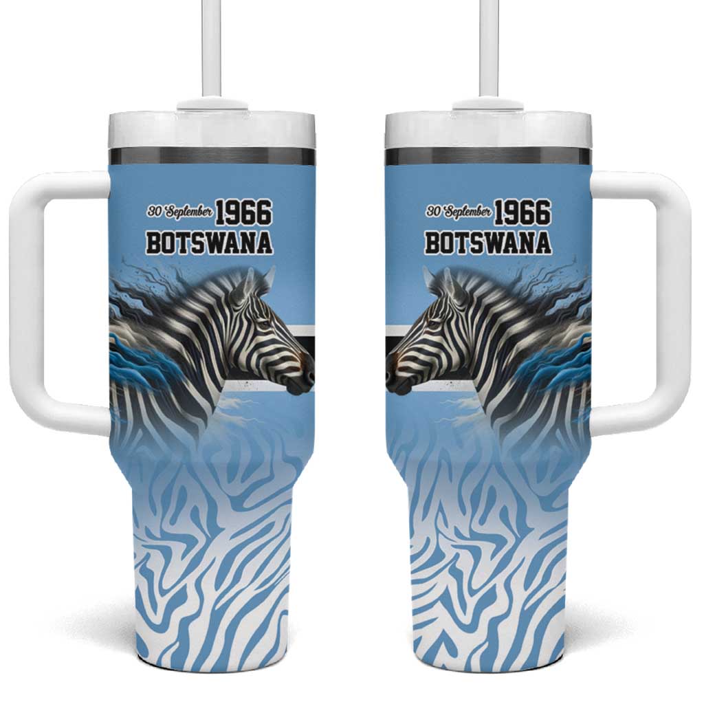 Botswana Independence Day 1966 Tumbler With Handle Tribal African Zebra Skins Pattern LT9