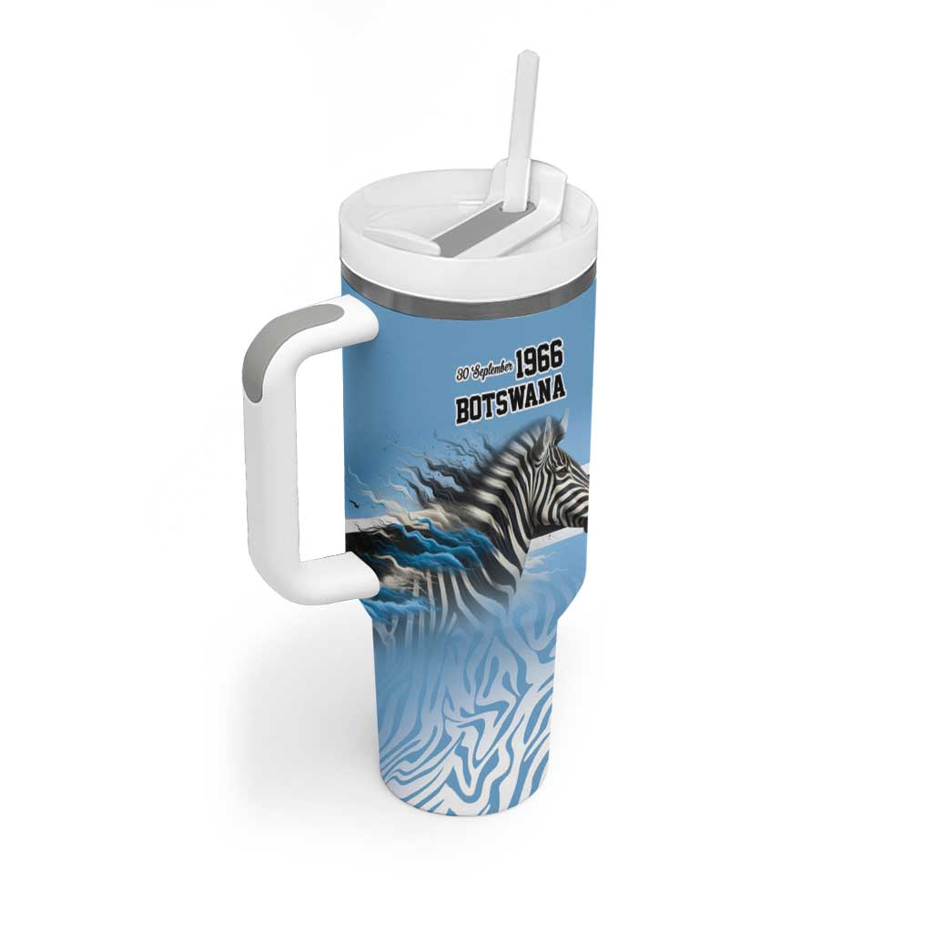 Botswana Independence Day 1966 Tumbler With Handle Tribal African Zebra Skins Pattern LT9