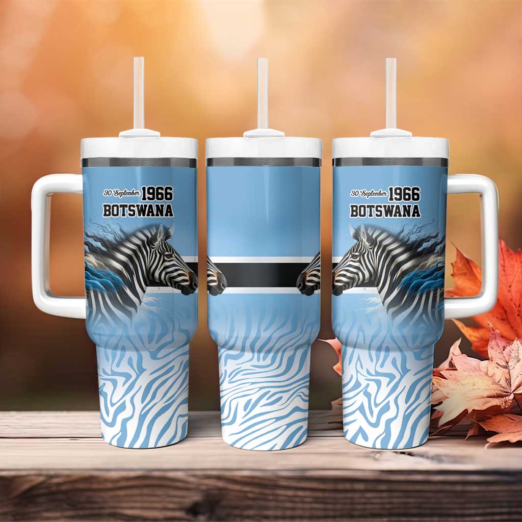 Botswana Independence Day 1966 Tumbler With Handle Tribal African Zebra Skins Pattern LT9