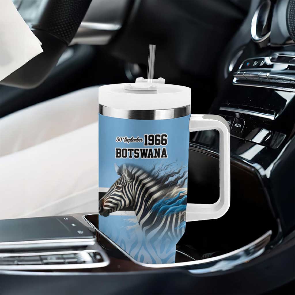 Botswana Independence Day 1966 Tumbler With Handle Tribal African Zebra Skins Pattern LT9