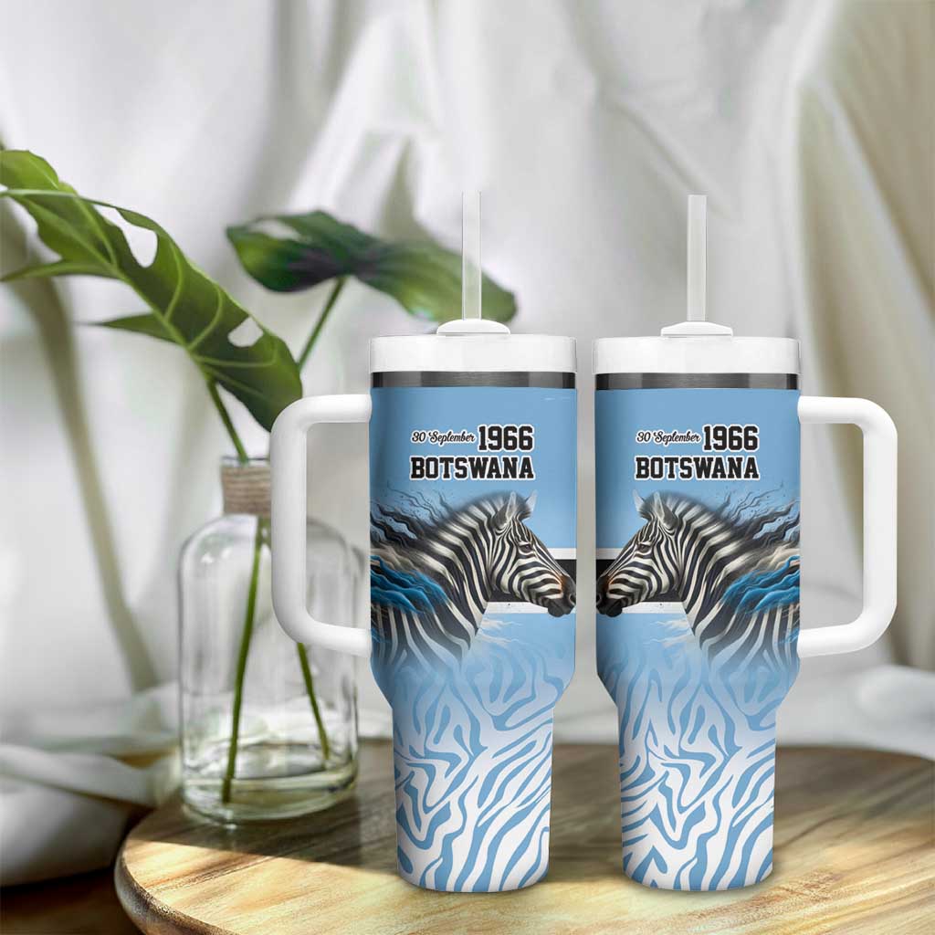 Botswana Independence Day 1966 Tumbler With Handle Tribal African Zebra Skins Pattern LT9