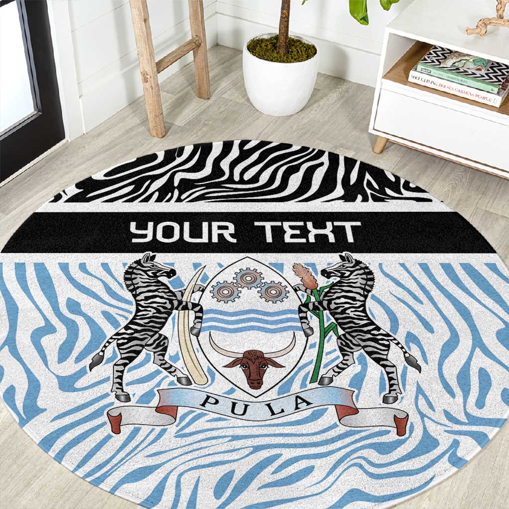 Botswana Personalized Round Carpet African Zebra Skins Pattern LT9