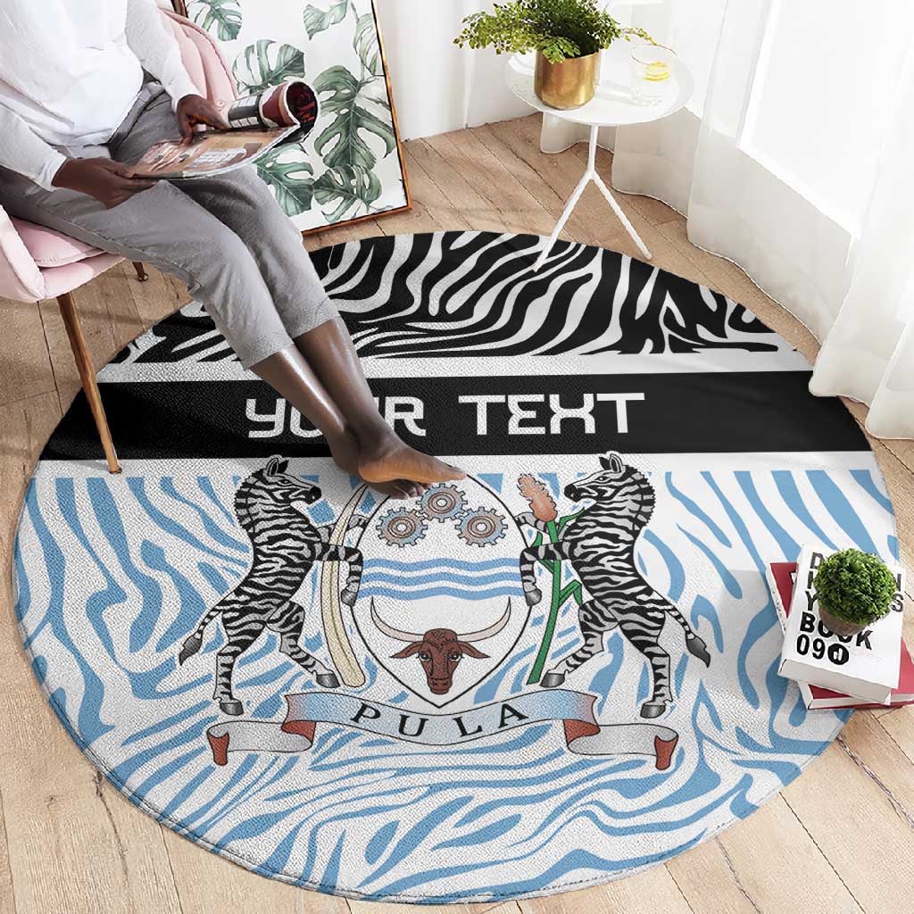 Botswana Personalized Round Carpet African Zebra Skins Pattern LT9