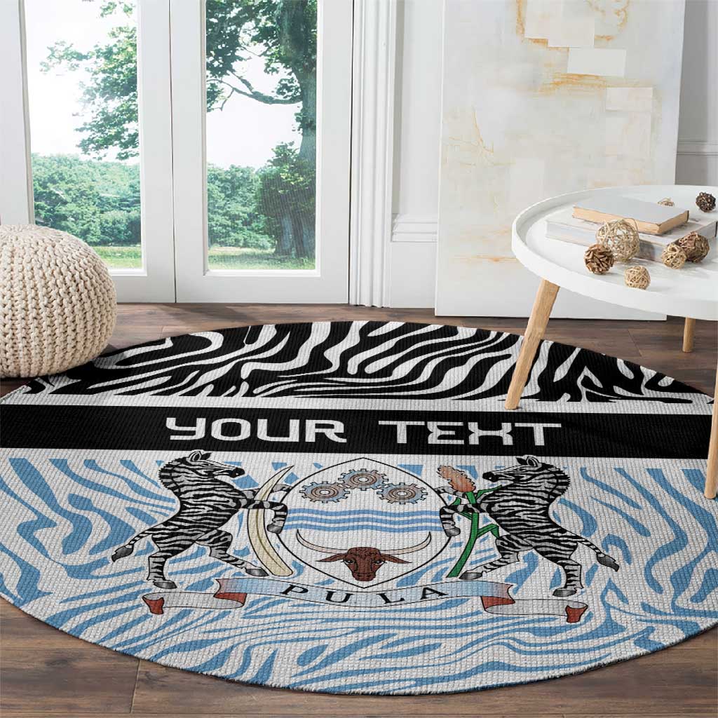 Botswana Personalized Round Carpet African Zebra Skins Pattern LT9