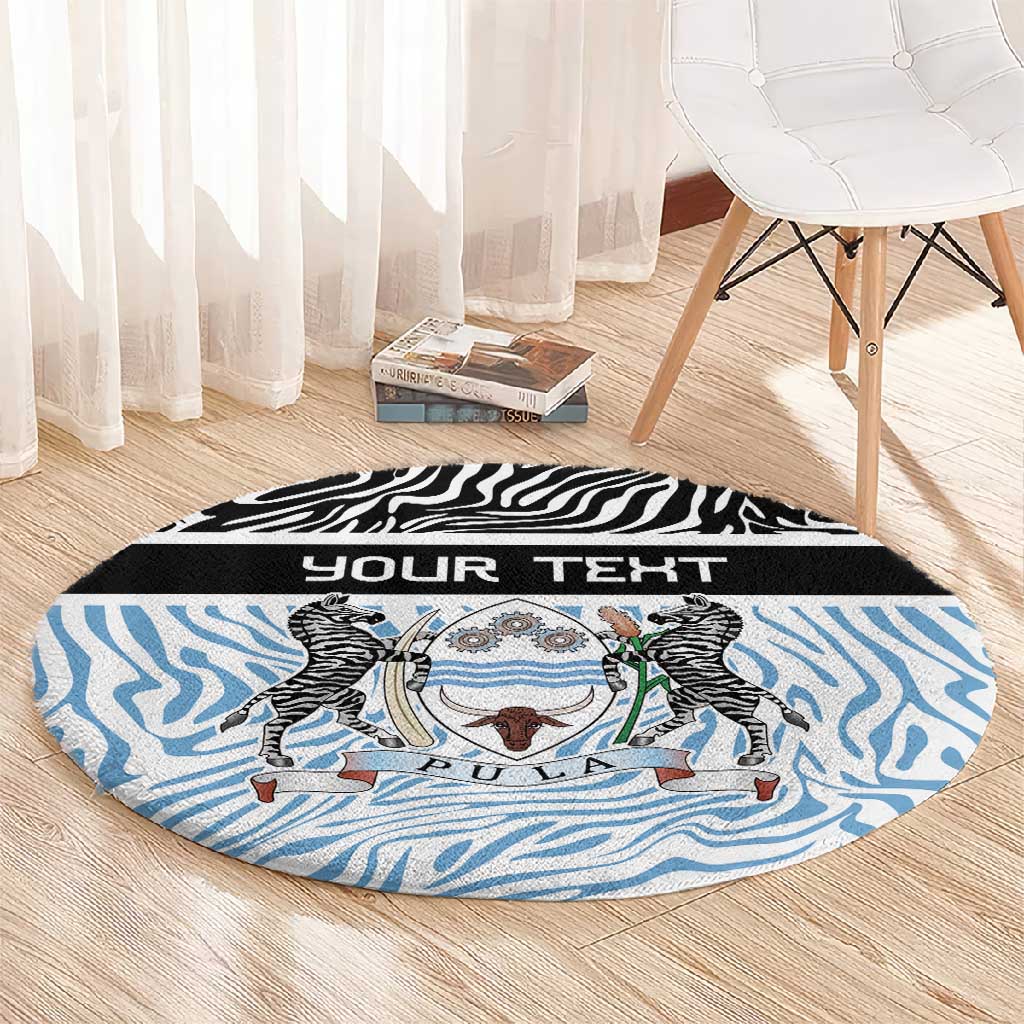 Botswana Personalized Round Carpet African Zebra Skins Pattern LT9