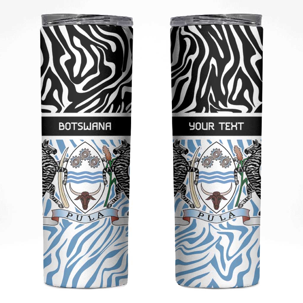 Botswana Personalized Skinny Tumbler African Zebra Skins Pattern LT9