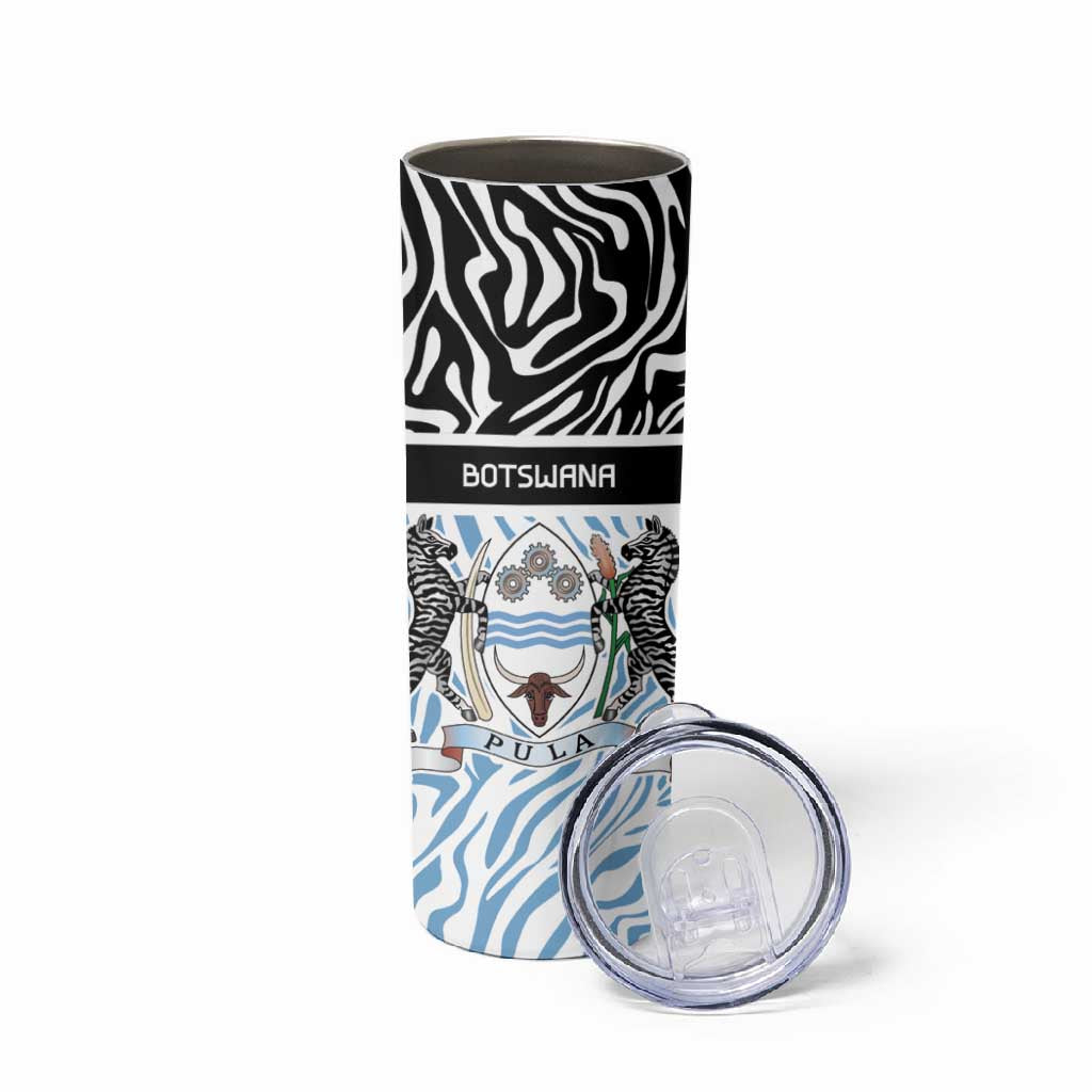 Botswana Personalized Skinny Tumbler African Zebra Skins Pattern LT9