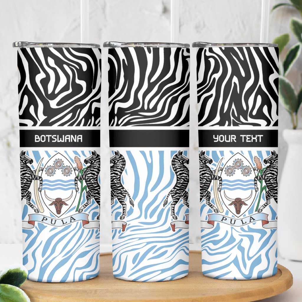 Botswana Personalized Skinny Tumbler African Zebra Skins Pattern LT9