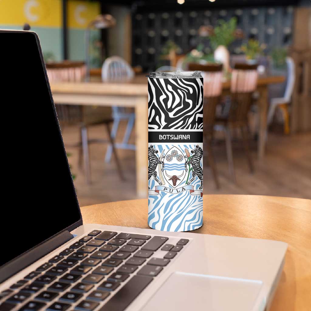 Botswana Personalized Skinny Tumbler African Zebra Skins Pattern LT9