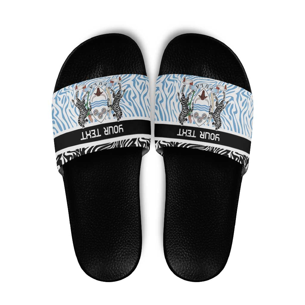 Botswana Personalized Slide Sandals Zebra Skins Pattern LT9