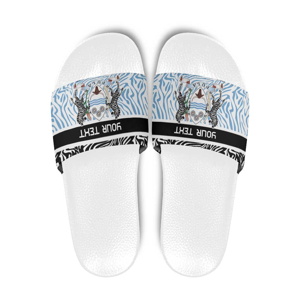 Botswana Personalized Slide Sandals Zebra Skins Pattern LT9